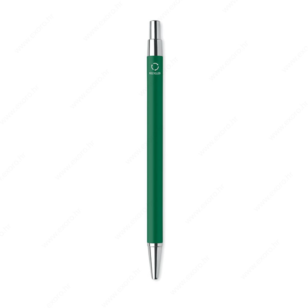 MO6560-09 Olovka kemijska DANA Push button, plavi ispis, aluminijska, zelena