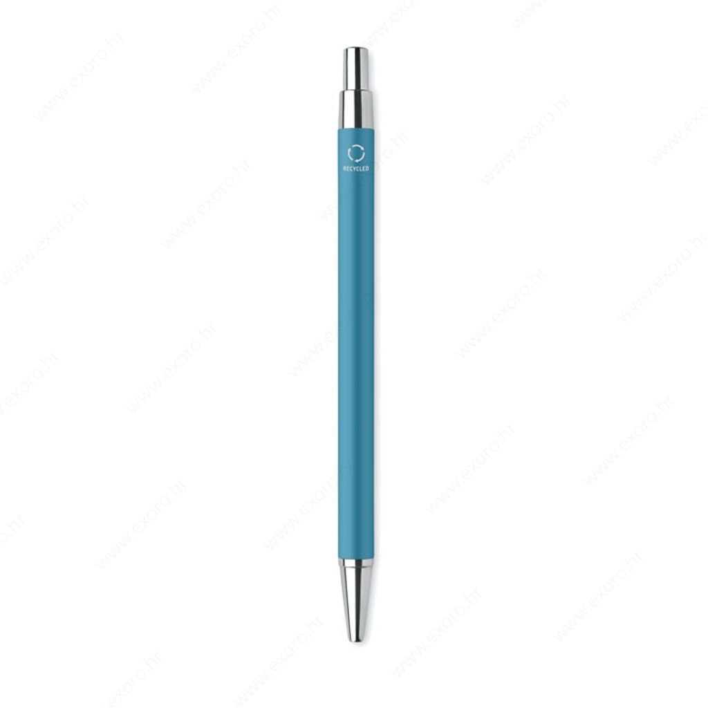 MO6560-12 Olovka kemijska DANA Push button, plavi ispis, aluminijska, tirkizna