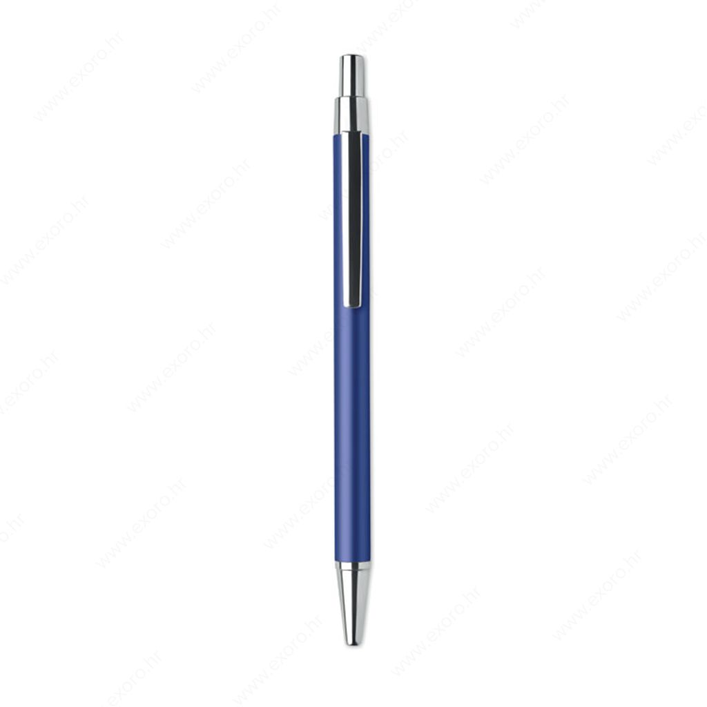 MO6560-37 Olovka kemijska DANA Push button, plavi ispis, aluminijska, plava royal