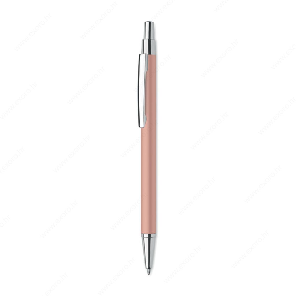 MO6560-95 Olovka kemijska DANA Push button, plavi ispis, aluminijska, rose gold