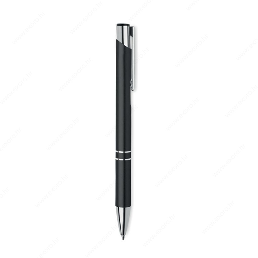 MO6561-03 Olovka kemijska BERN RA Push button, plavi uložak, aluminijska, crna