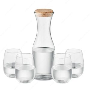 Boca PICCADILLY + 4 čaše 420ml, staklena, 1000ml, prozirna