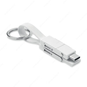 MO6820-06 Kabel za punjenje KEY C 4u1, privjesak, bijeli