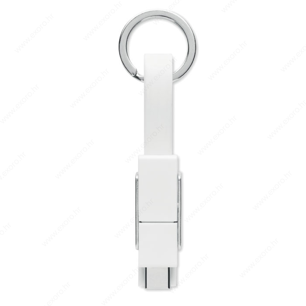MO6820-06 Kabel za punjenje KEY C 4u1, privjesak, bijeli