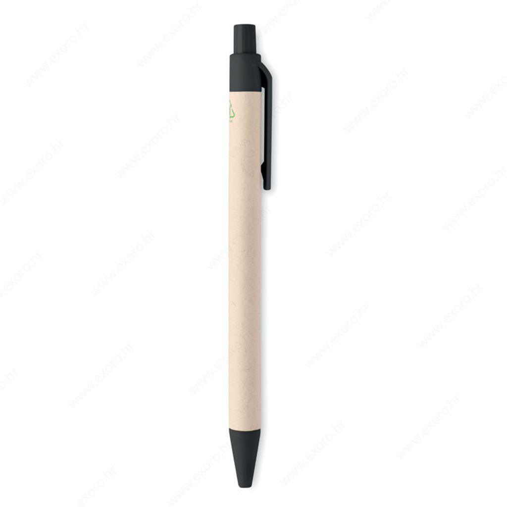 MO6822-03 Olovka kemijska MITO PEN kartonska, plavi uložak, natron/crna