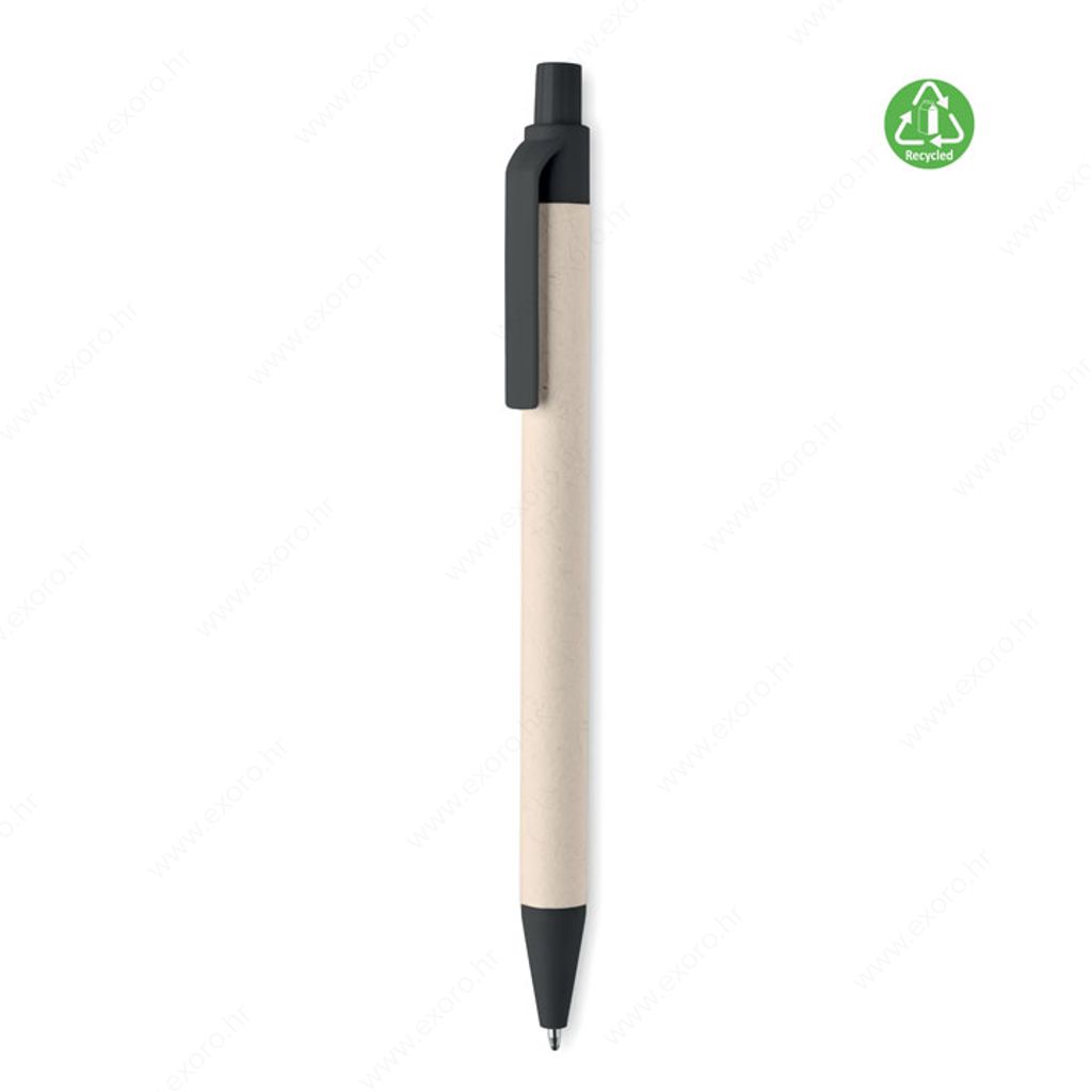 MO6822-03 Olovka kemijska MITO PEN kartonska, plavi uložak, natron/crna