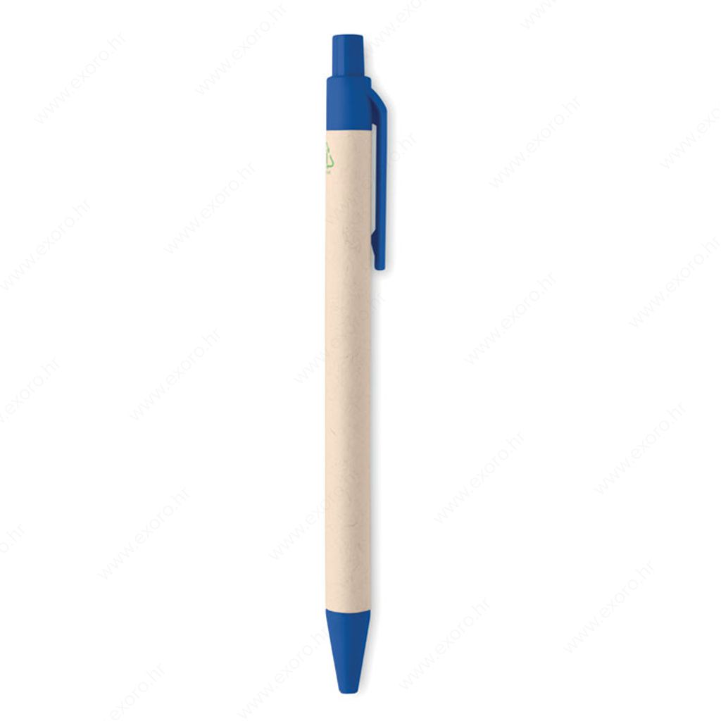 MO6822-04 Olovka kemijska MITO PEN kartonska, plavi uložak, natron/plava