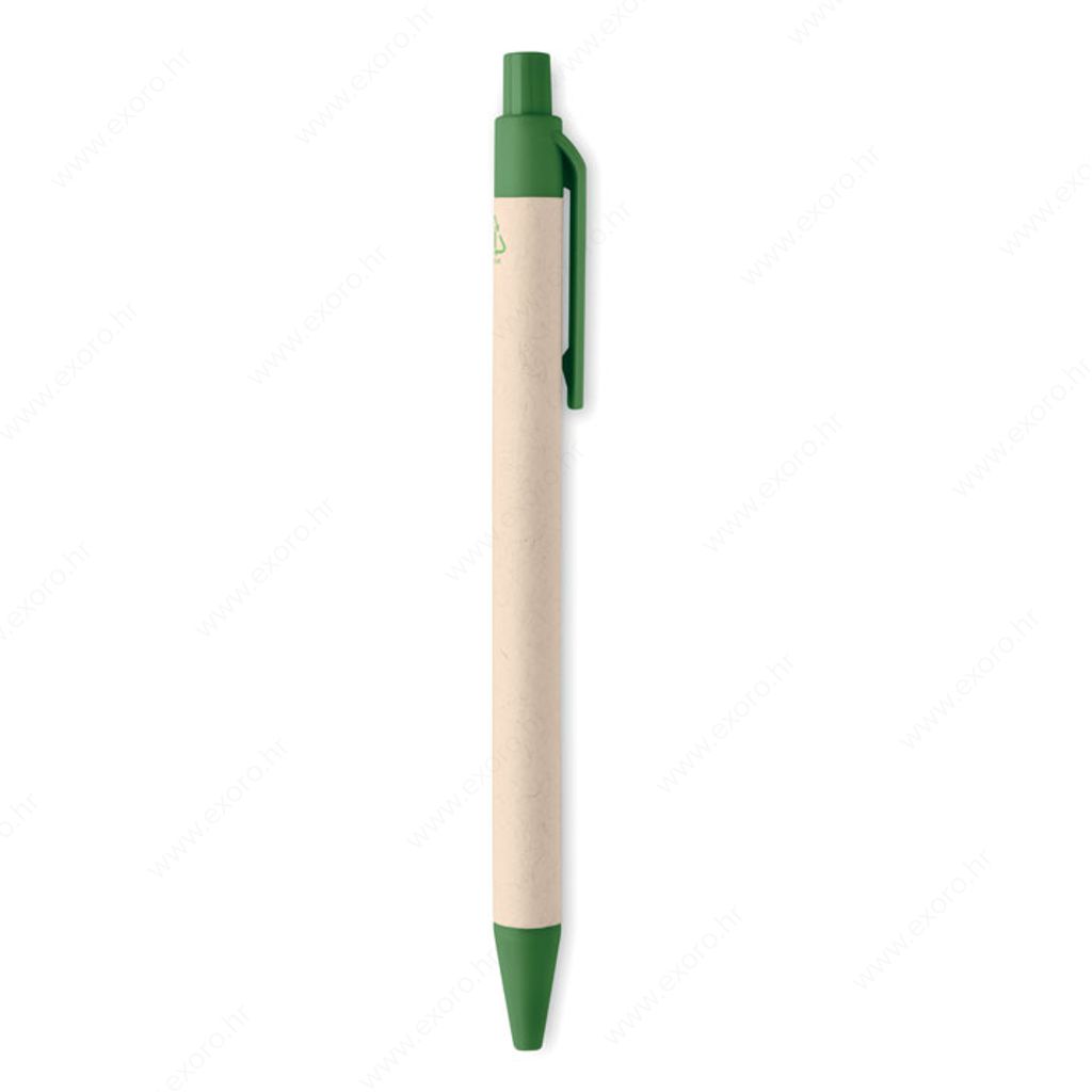 MO6822-09 Olovka kemijska MITO PEN kartonska, plavi uložak, natron/zelena