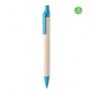 Olovka kemijska MITO PEN kartonska, plavi ispis, plava (turquoise)