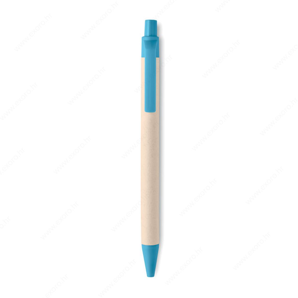 MO6822-12 Olovka kemijska MITO PEN kartonska, plavi uložak, natron/tirkizna