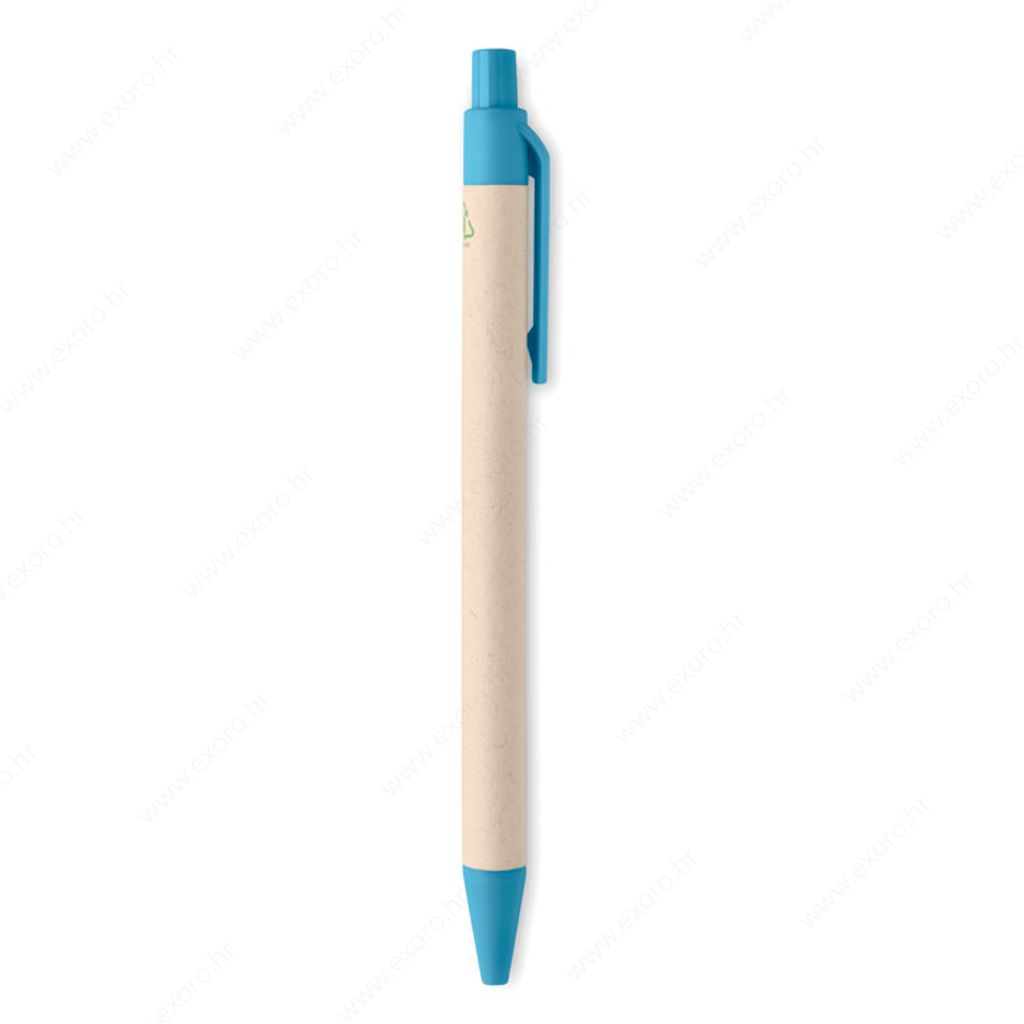 MO6822-12 Olovka kemijska MITO PEN kartonska, plavi uložak, natron/tirkizna