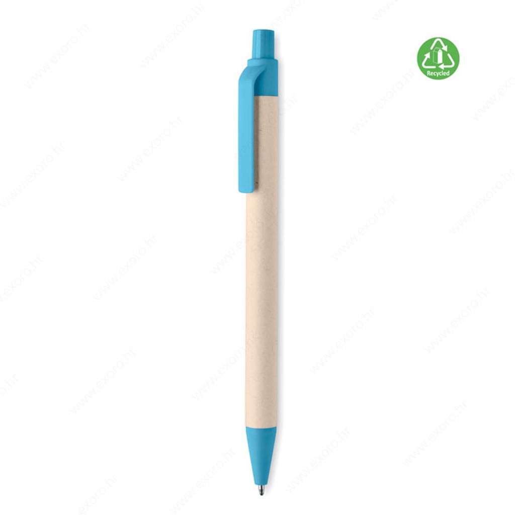 MO6822-12 Olovka kemijska MITO PEN kartonska, plavi uložak, natron/tirkizna