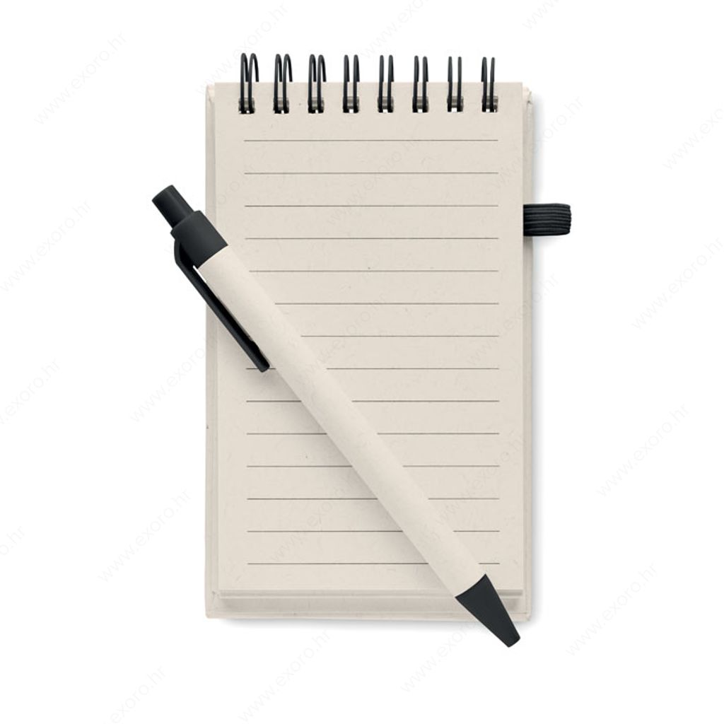 MO6837-03 Notes A6 MITO SET s olovkom, reciklirani, 70L, crni