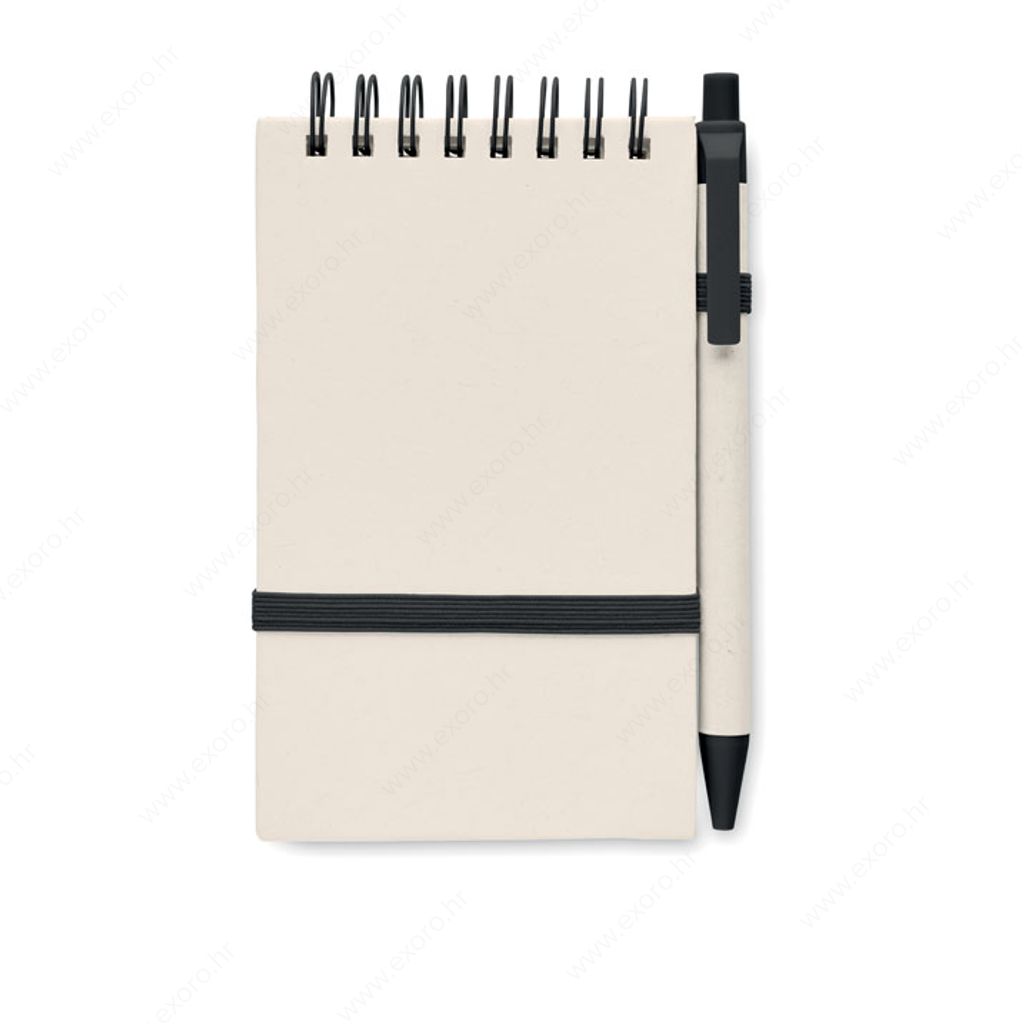 MO6837-03 Notes A6 MITO SET s olovkom, reciklirani, 70L, crni