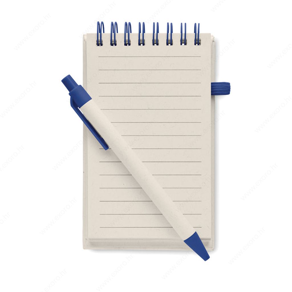 MO6837-04 Notes A6 MITO SET s olovkom, reciklirani, 70L, plavi