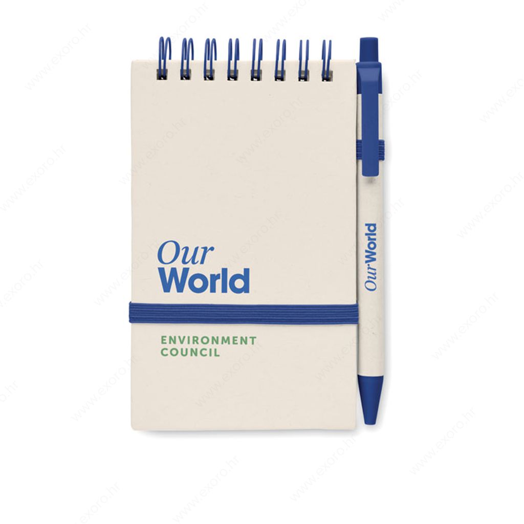 MO6837-04 Notes A6 MITO SET s olovkom, reciklirani, 70L, plavi