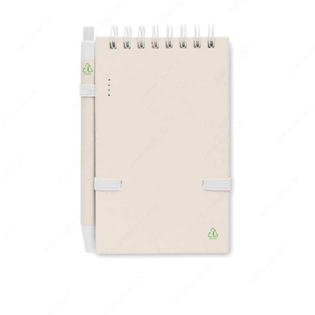 MO6837-06 Notes A6 MITO SET s olovkom, reciklirani, 70L,  bijeli