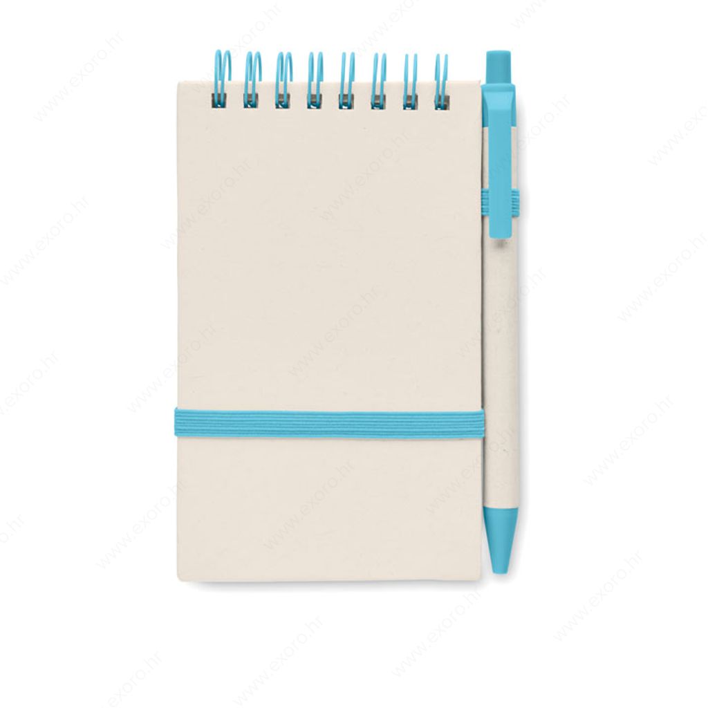 MO6837-12 Notes A6 MITO SET s olovkom, reciklirani, 70L,  tirkizni