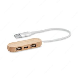USB hub VINA C s 2u1 priključkom, drvo