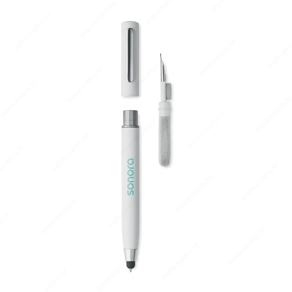 MO6936-06 Olovka kemijska CLEANPEN set za čišćenje slušalica, plavi ispis, bijela