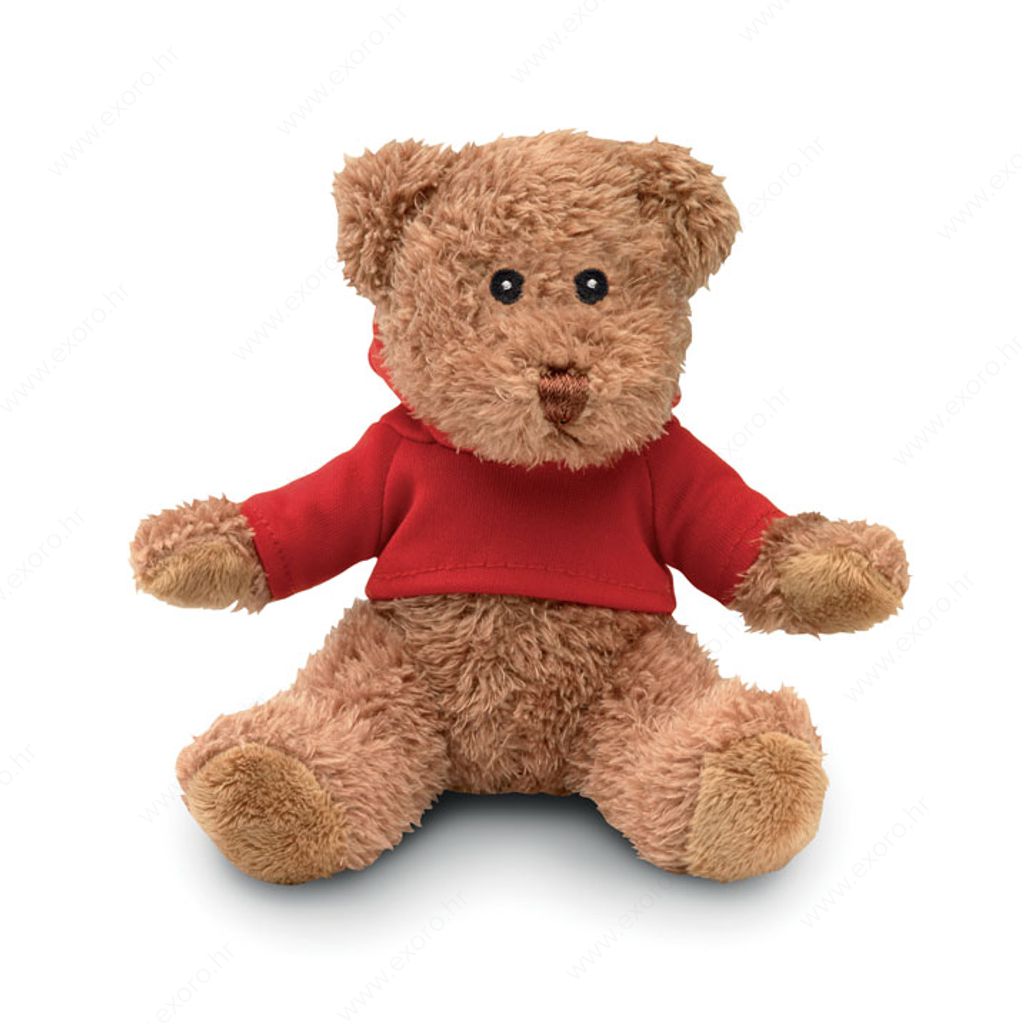 MO7375-05 Igračka plišana JOHNNY medvjedić crvena