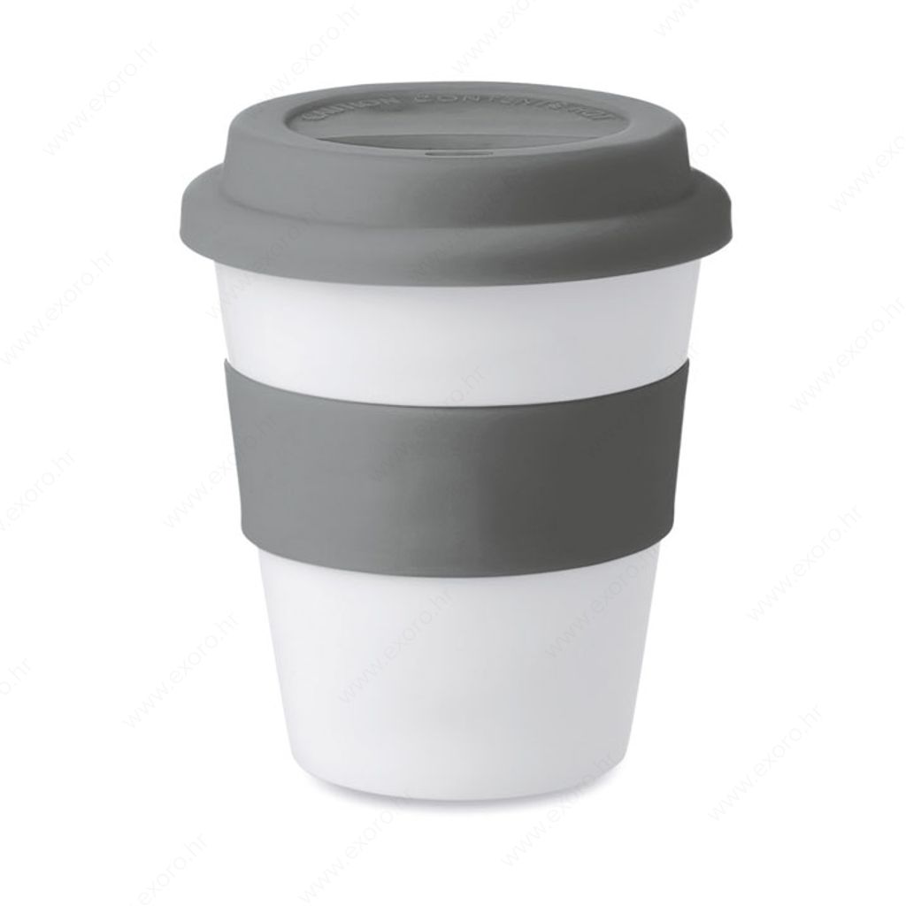 MO8078-07 Čaša ASTORIA PVC/silikon, 350ml, bijelo/siva