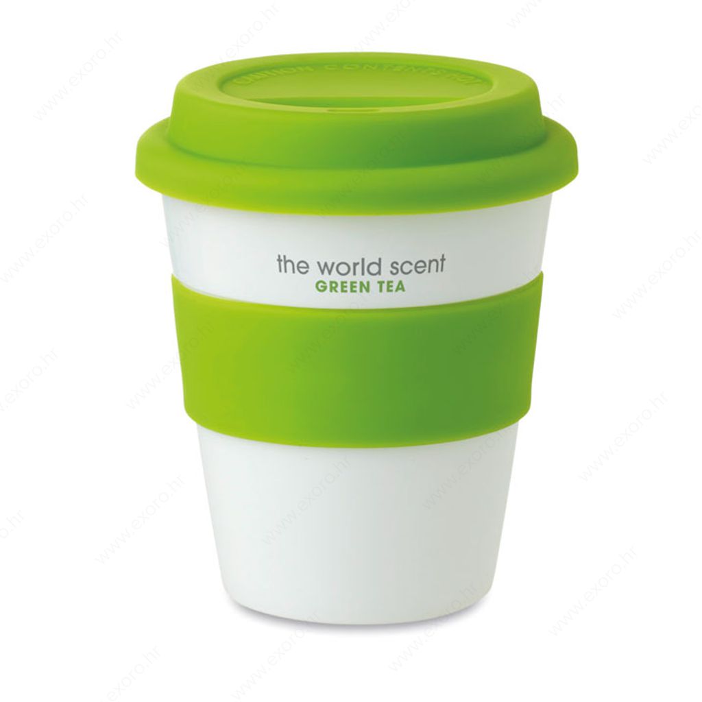 MO8078-09 Čaša ASTORIA PVC/silikon, 350ml, bijelo/limeta