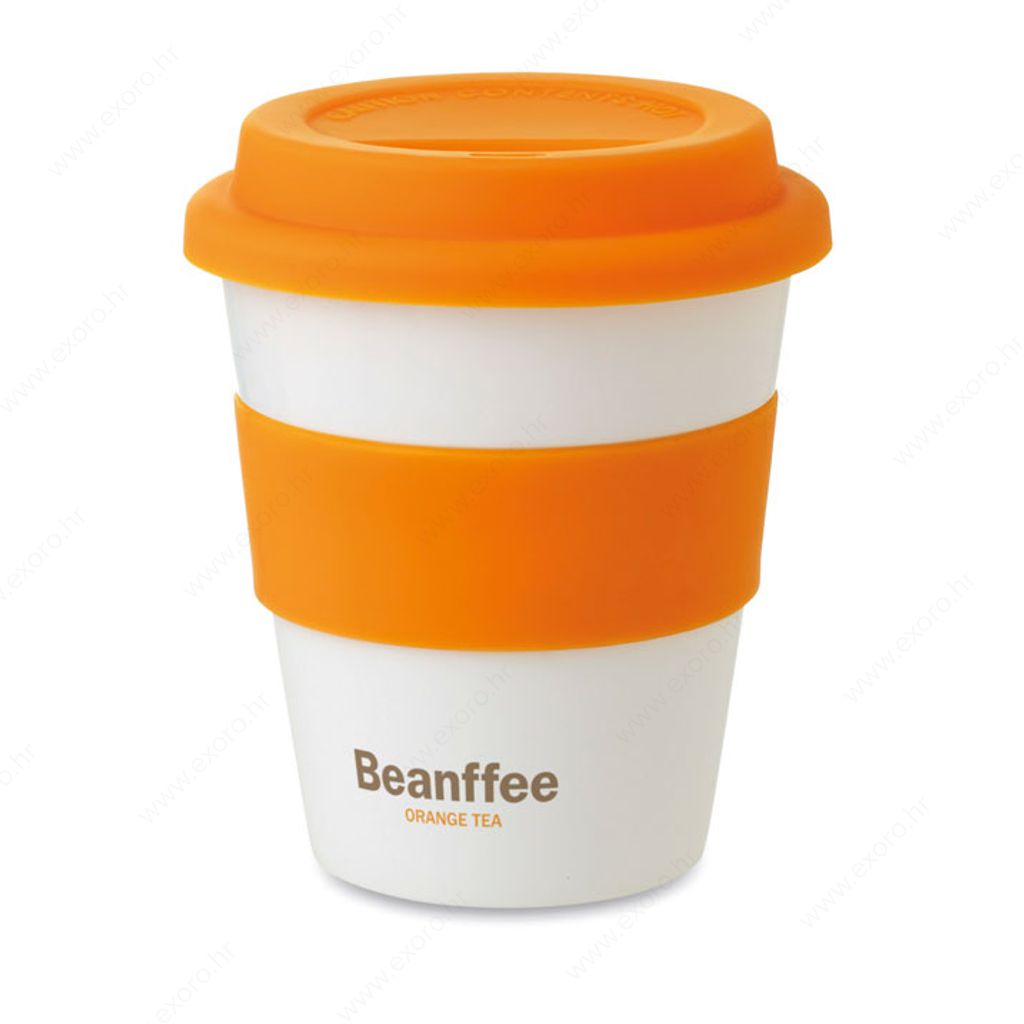 MO8078-10 Čaša ASTORIA PVC/silikon, 350ml, bijelo/narančasta