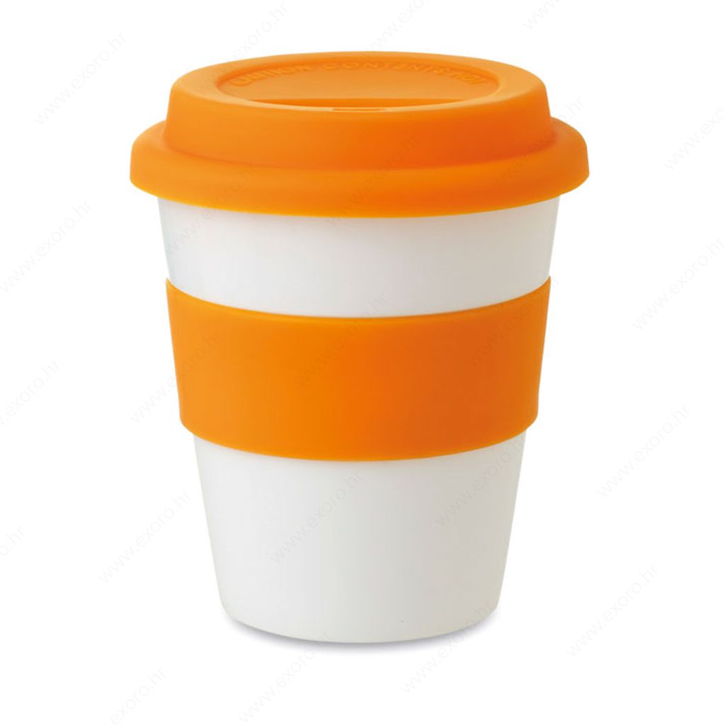 MO8078-10 Čaša ASTORIA PVC/silikon, 350ml, bijelo/narančasta