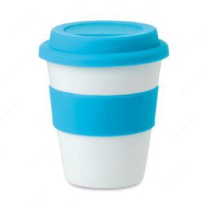 MO8078-12 Čaša ASTORIA PVC/silikon, 350ml, bijelo/tirkizna