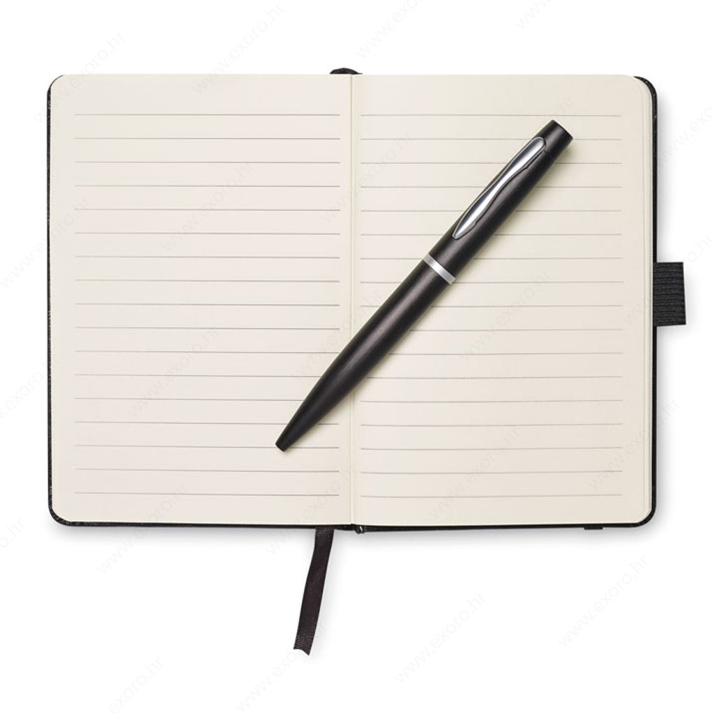 MO8109-03 Notes A6 NOTALUX + olovka kemijska, crni