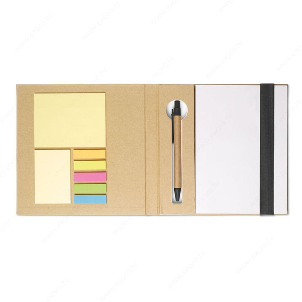 MO8183-03 Notes QUINCY + olovka kemijska EO + zastavice + blok natron/crni