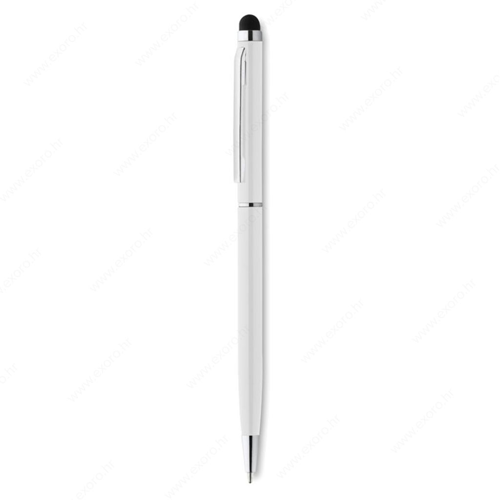 MO8209-06 Olovka kemijska NEILO TOUCH aluminijska, touch, plavi ispis, bijela