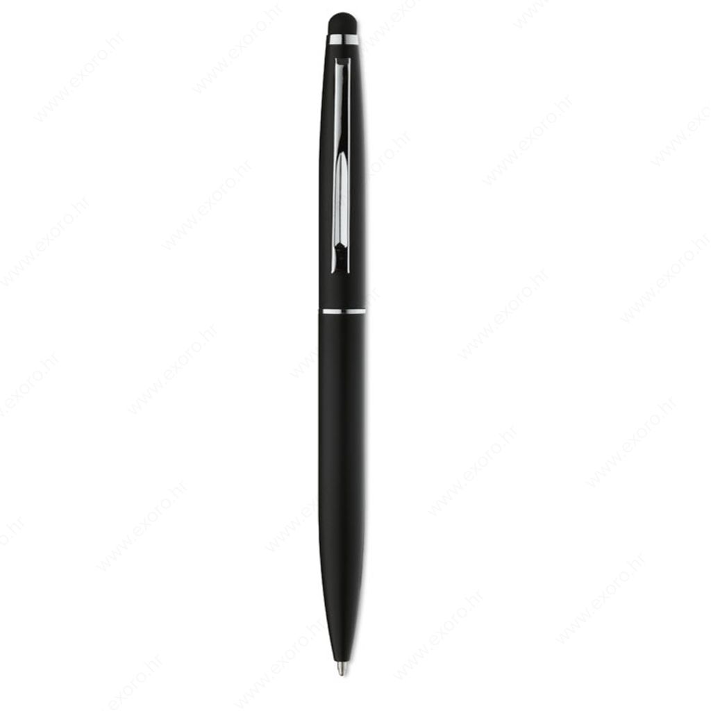 MO8211-03 Olovka kemijska QUIM Twist action, touch, aluminijska, plavi uložak, crna