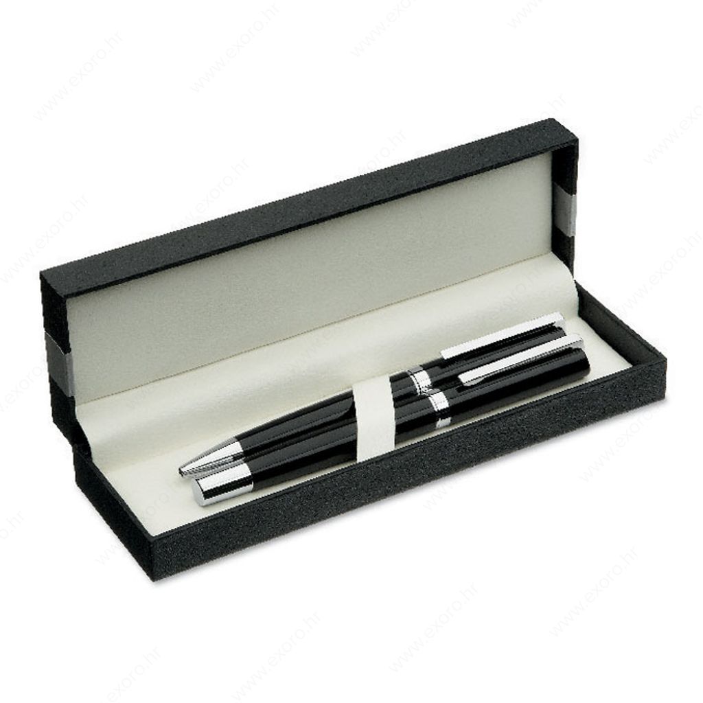 MO8216-03 Olovka kemijska twist + ol. kem.roler CECIL, plavi uložak, crna