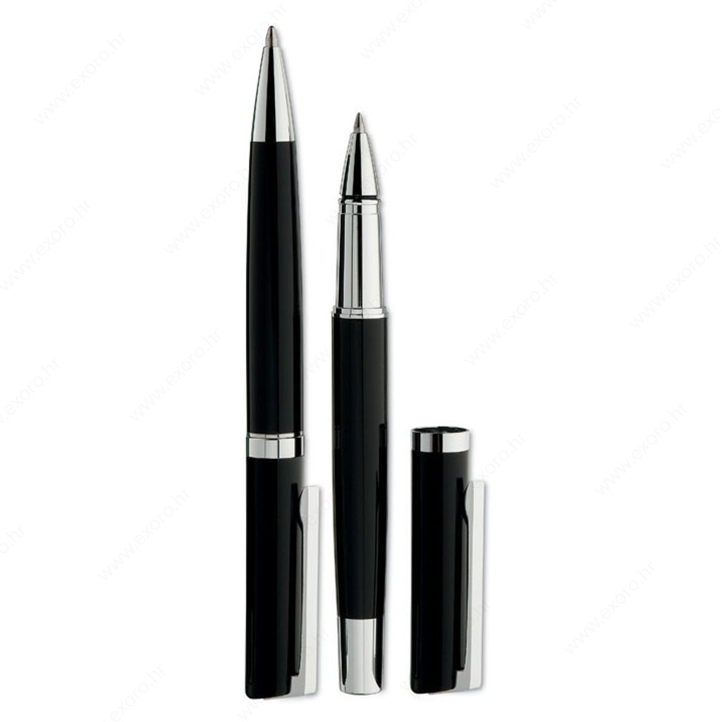 MO8216-03 Olovka kemijska twist + ol. kem.roler CECIL, plavi uložak, crna