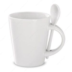 Šalica SUBLIMKONIK sublimacijska sa žlicom, 300ml, bijela