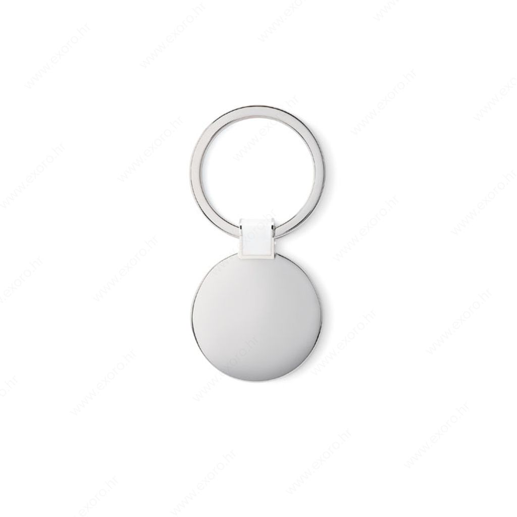 MO8462-06 Privjesak okrugli ROUNDY metalni, bijeli