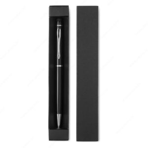 Set darovni EDUAR olovka kemijska, twist, plavi uložak, u poklon kutiji, crni