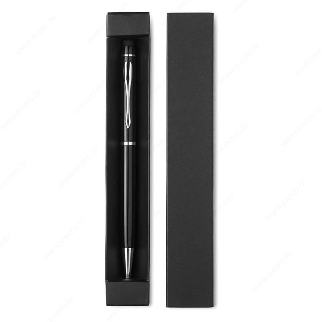 MO8476-03 Set darovni EDUAR olovka kemijska, twist, plavi uložak, u poklon kutiji, crni