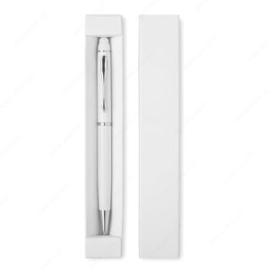 Set darovni EDUAR olovka kemijska, twist, plavi uložak, u poklon kutiji, bijeli