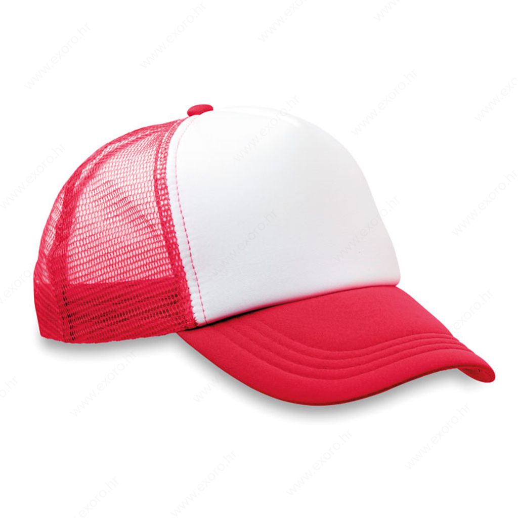 MO8594-05 Kapa šilt 5 panelna TRUCKER crvena
