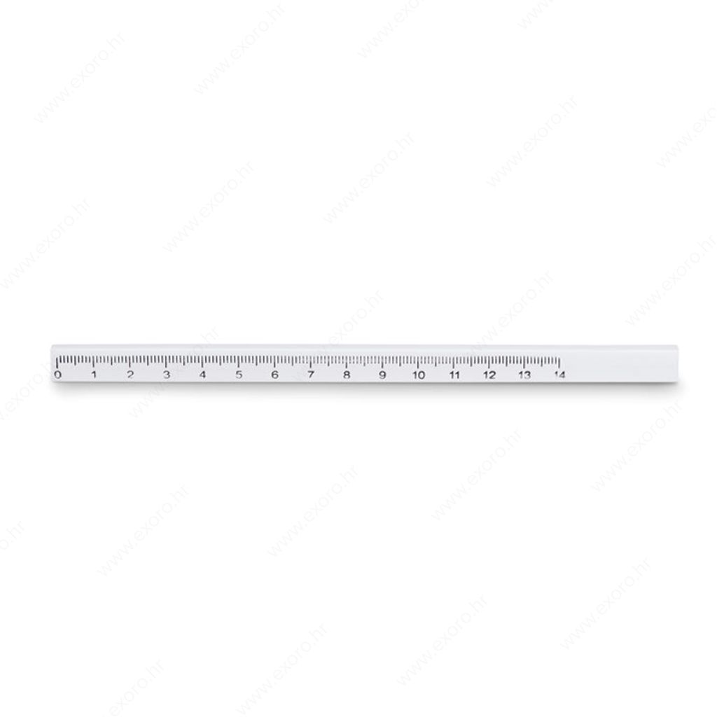 MO8686-06 Olovka grafitna tesarska MADEROS 14cm s ravnalom, bijela