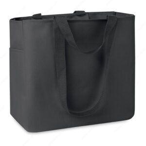 MO8715-06 Torba shopping CAMDEN, džep, duge i kratke ručke, crna