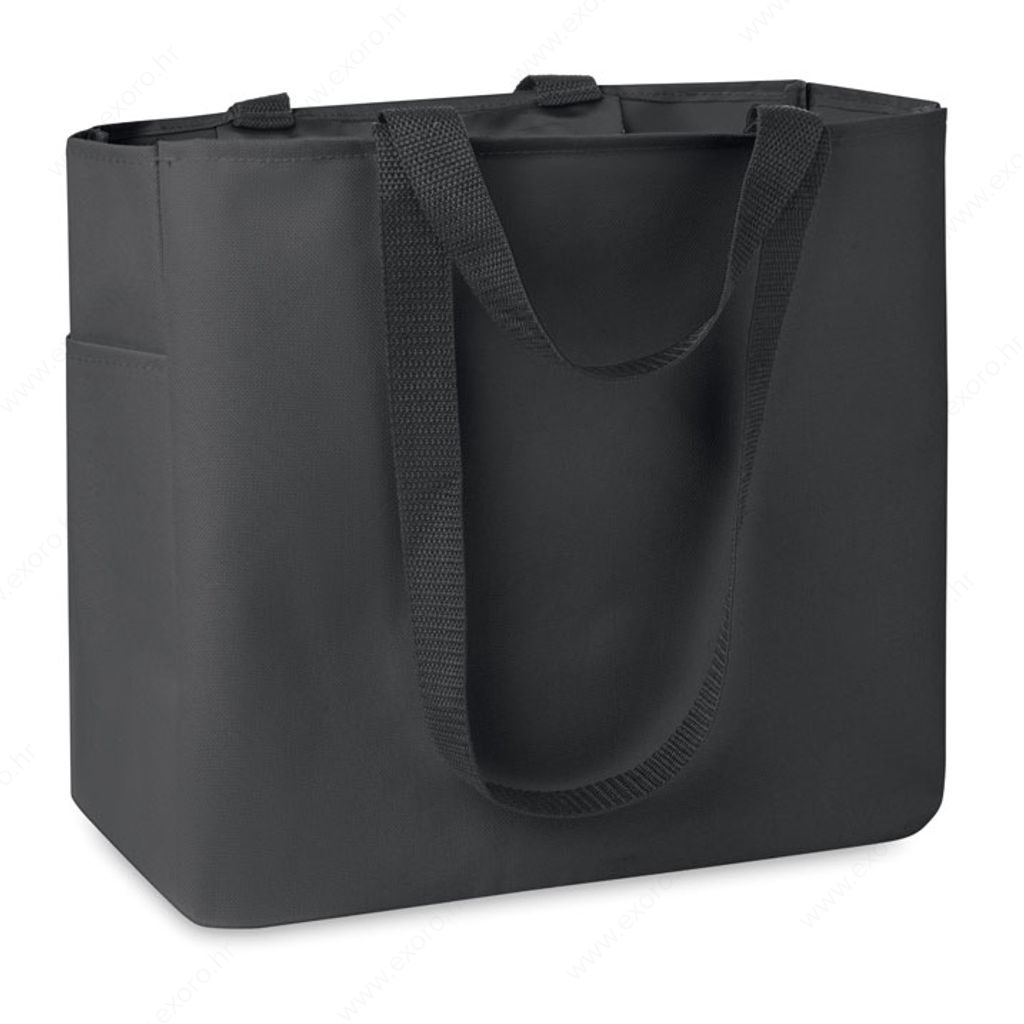 MO8715-06 Torba shopping CAMDEN, džep, duge i kratke ručke, crna
