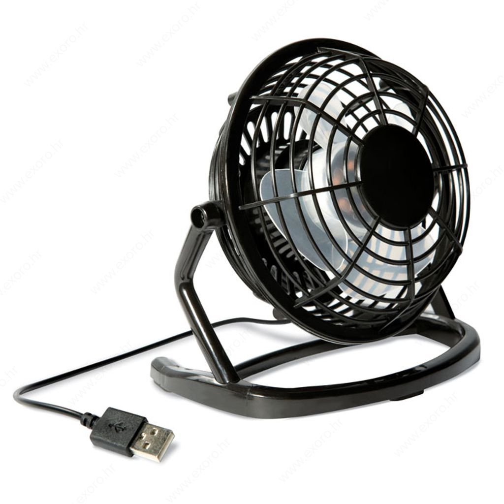 MO8763-03 Ventilator AIRY s usb kabelom od ABS-a, crni