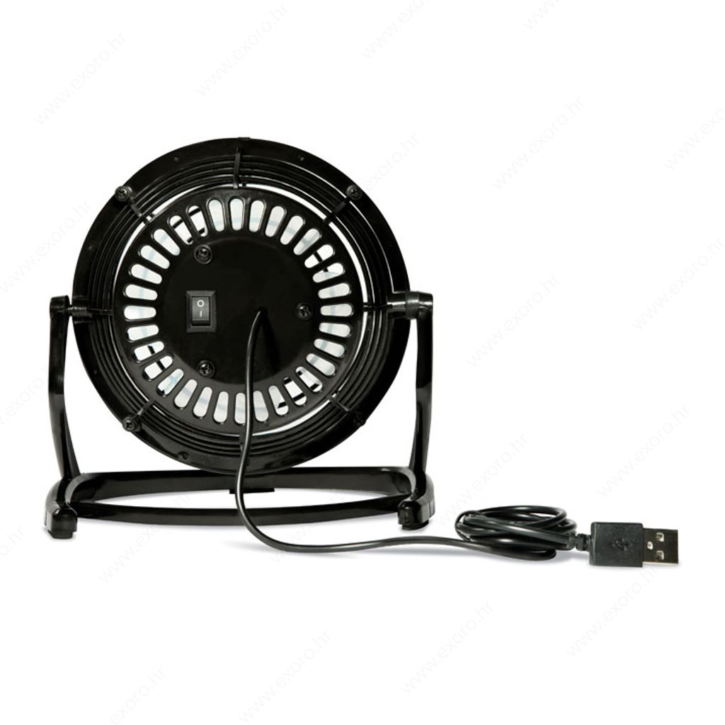MO8763-03 Ventilator AIRY s usb kabelom od ABS-a, crni