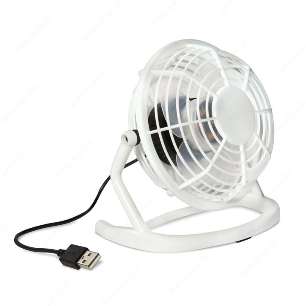 MO8763-06 Ventilator AIRY s usb kabelom od ABS-a, bijeli