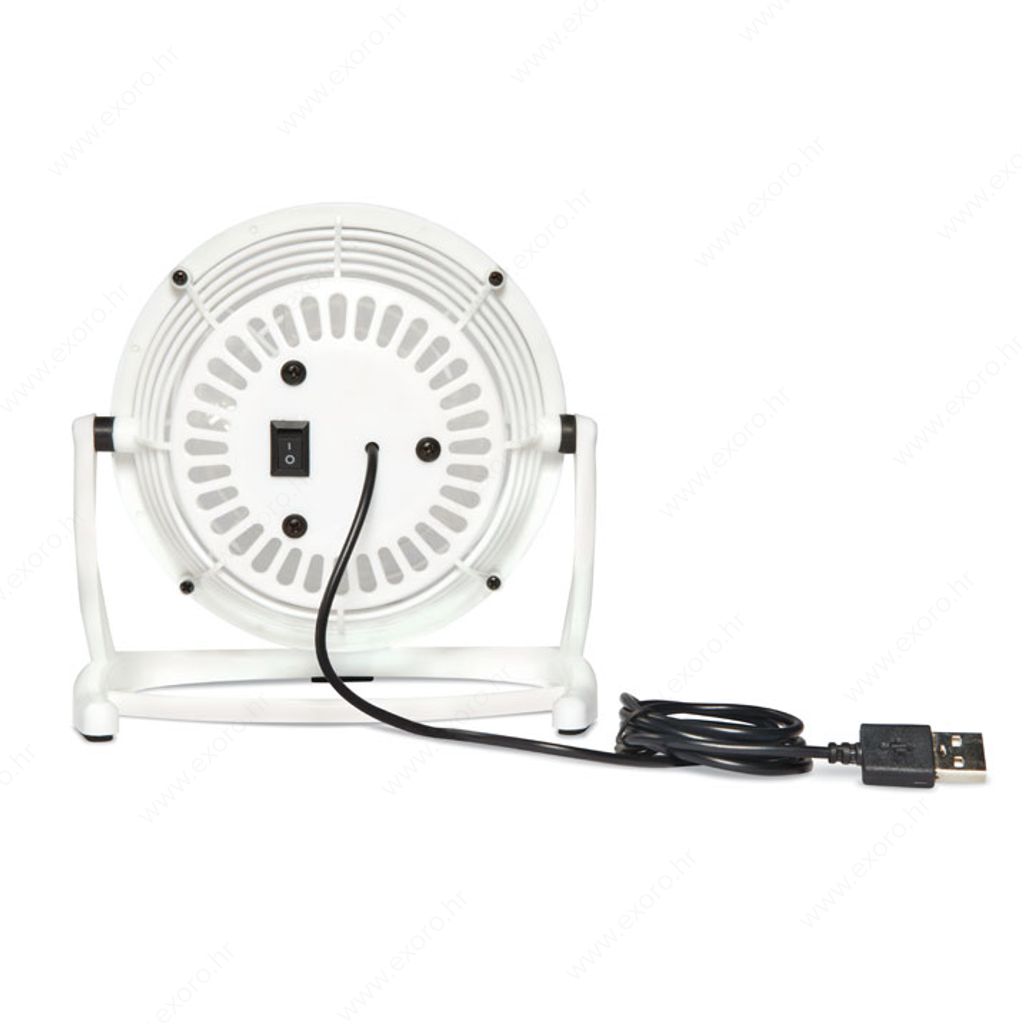 MO8763-06 Ventilator AIRY s usb kabelom od ABS-a, bijeli