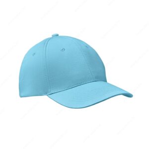Kapa šilt 6 panela BASIE 160g, čičak, plava (baby blue)